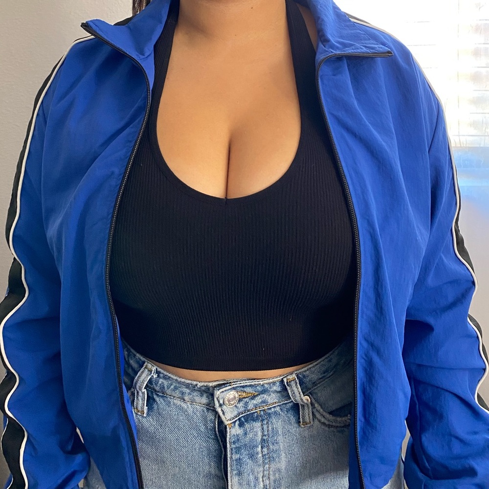 Blue windbreaker